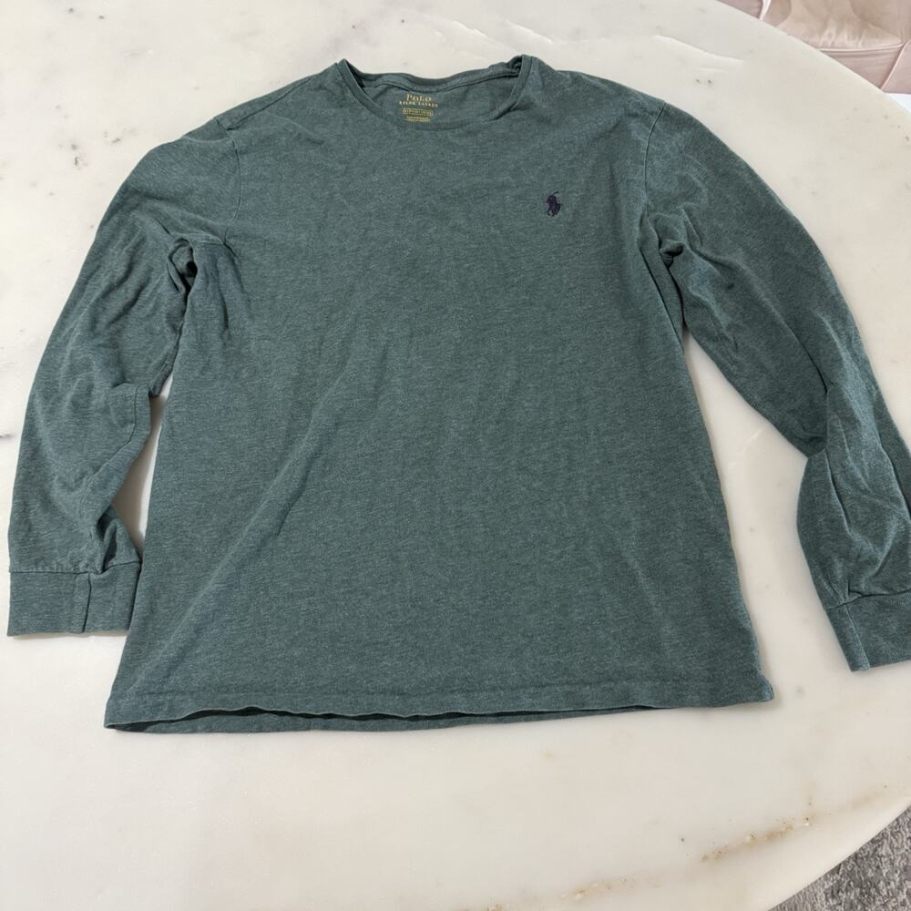 Polo Ralph Lauren Green Cotton Long Sleeve Crew Neck T-Shirt Men's S Regular